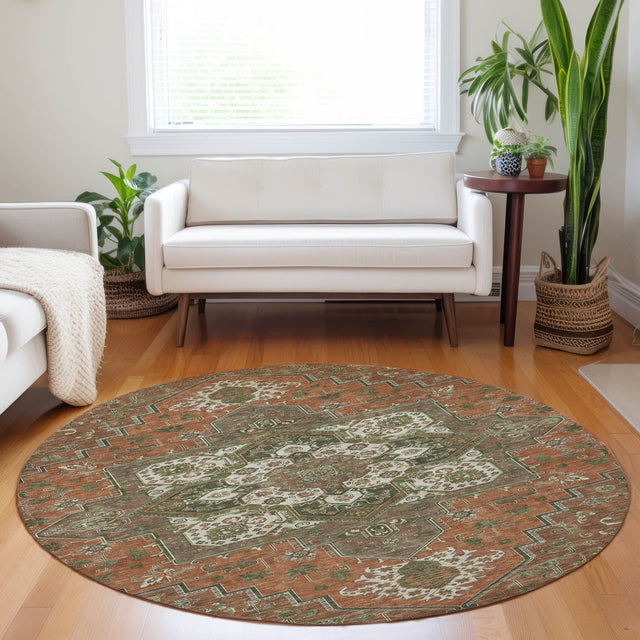 Dalyn Tabrook TB9 Rust Rug shown in a room