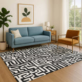 Dalyn The Reserve TR1 Black Rug shown in a room