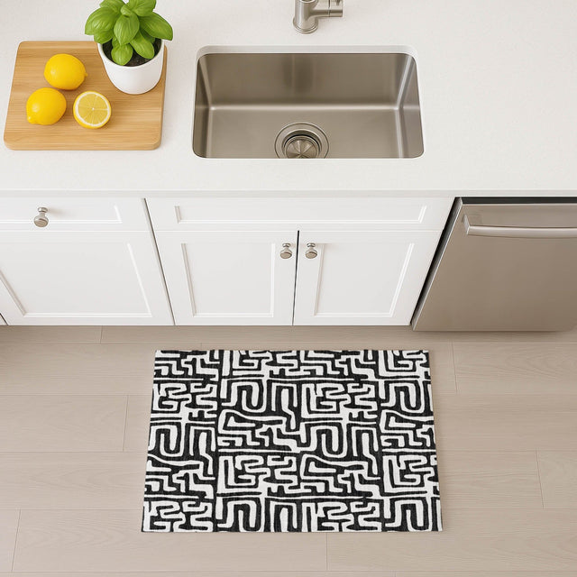 Dalyn The Reserve TR1 Black Rug shown in a room