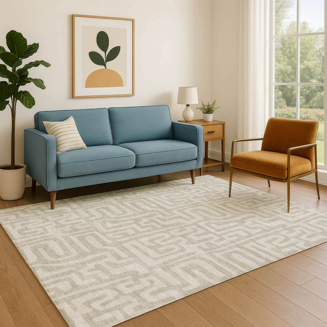 Dalyn The Reserve TR1 Taupe Rug shown in a room