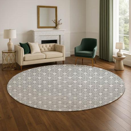 Dalyn The Reserve TR10 Gray Rug shown in a room