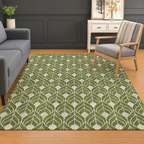 Dalyn The Reserve TR10 Olive Rug shown in a room