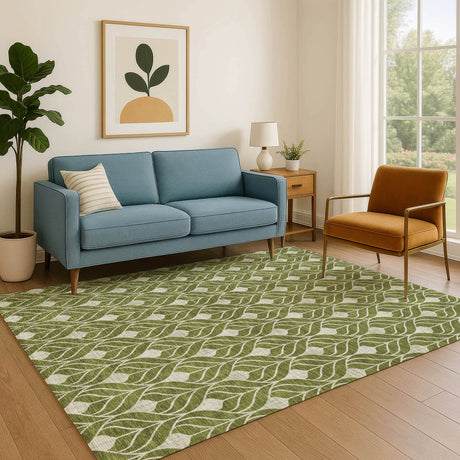 Dalyn The Reserve TR10 Olive Rug shown in a room