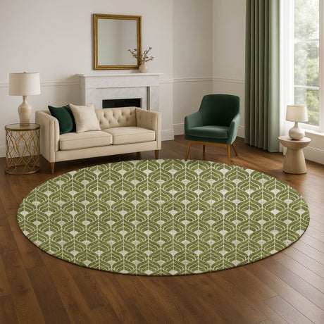 Dalyn The Reserve TR10 Olive Rug shown in a room