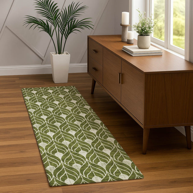 Dalyn The Reserve TR10 Olive Rug shown in a room