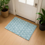 Dalyn The Reserve TR10 Teal Rug shown in a room