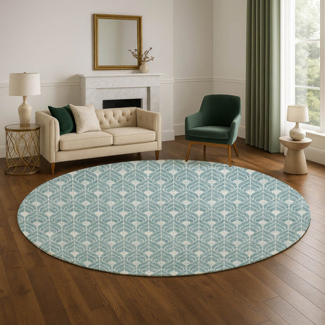 Dalyn The Reserve TR10 Teal Rug shown in a room