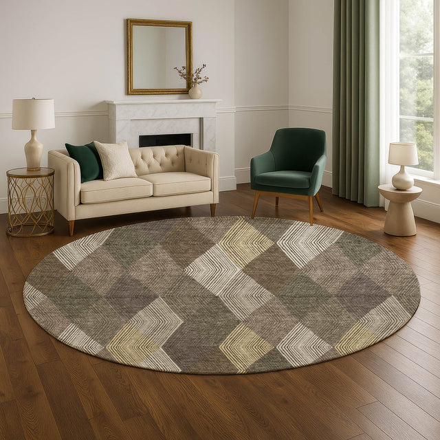Dalyn The Reserve TR11 Brown Rug shown in a room