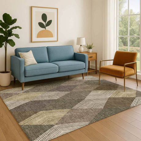 Dalyn The Reserve TR11 Brown Rug shown in a room