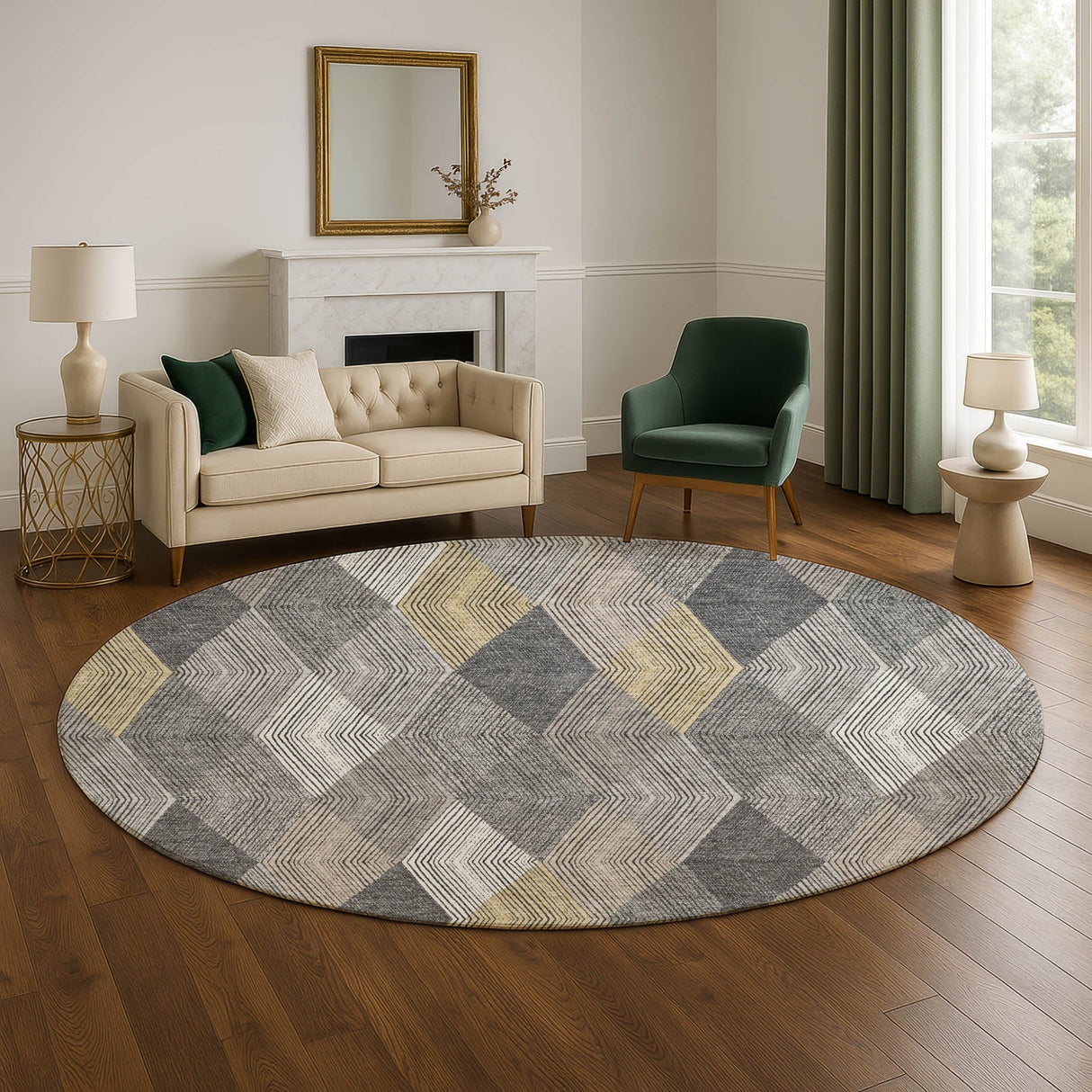 Dalyn The Reserve TR11 Charcoal Rug shown in a room