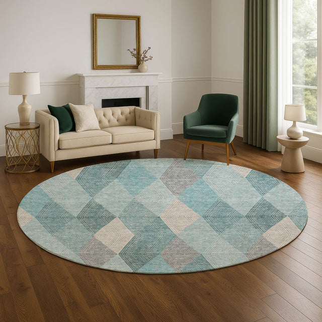 Dalyn The Reserve TR11 Turquoise Rug shown in a room