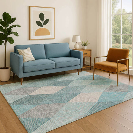 Dalyn The Reserve TR11 Turquoise Rug shown in a room