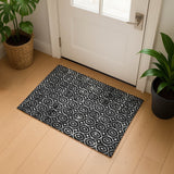 Dalyn The Reserve TR12 Black Rug shown in a room