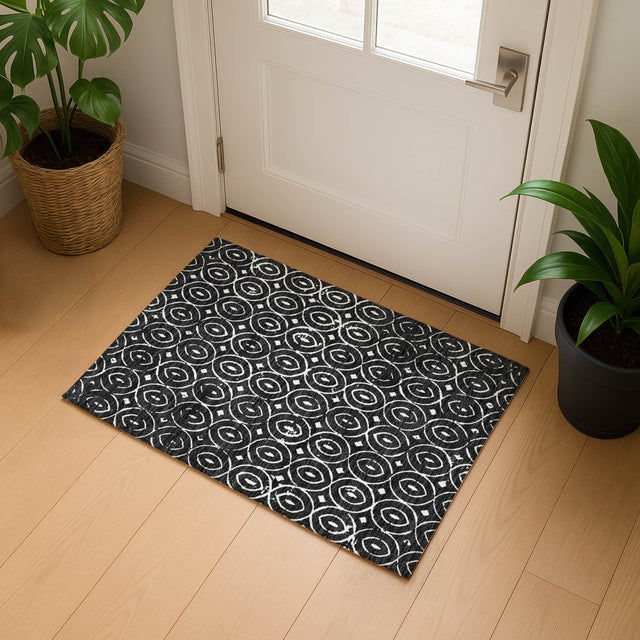 Dalyn The Reserve TR12 Black Rug shown in a room