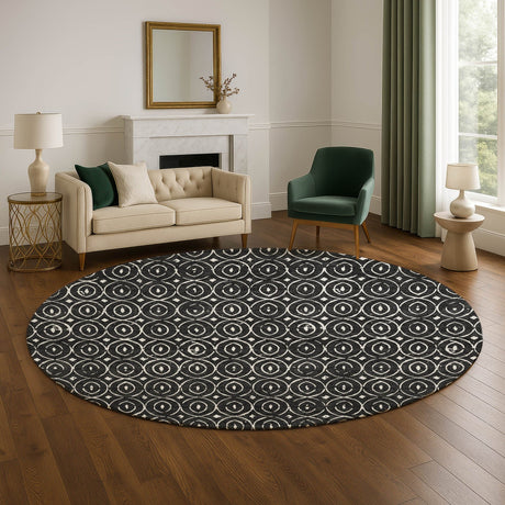 Dalyn The Reserve TR12 Black Rug shown in a room