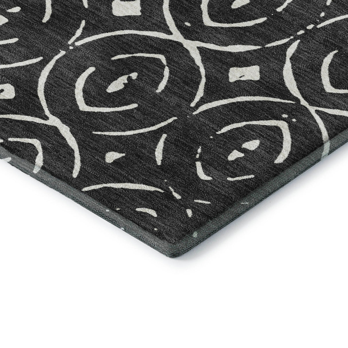 Dalyn The Reserve TR12 Black Rug corner detail