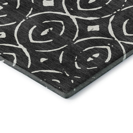 Dalyn The Reserve TR12 Black Rug corner detail