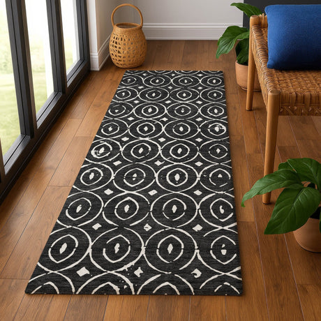 Dalyn The Reserve TR12 Black Rug shown in a room