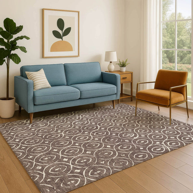 Dalyn The Reserve TR12 Brown Rug shown in a room