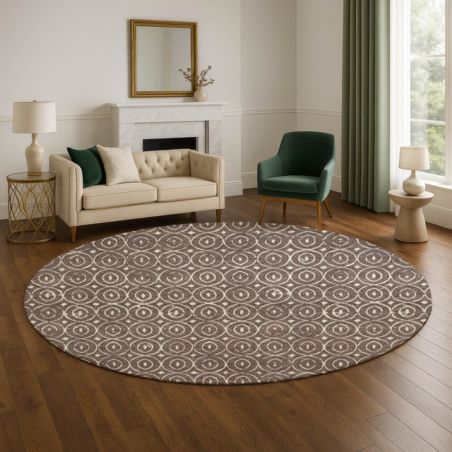 Dalyn The Reserve TR12 Brown Rug shown in a room