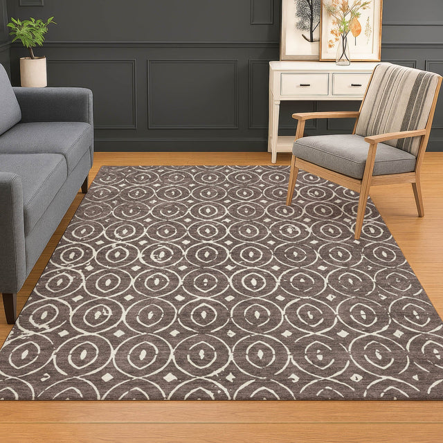 Dalyn The Reserve TR12 Brown Rug shown in a room