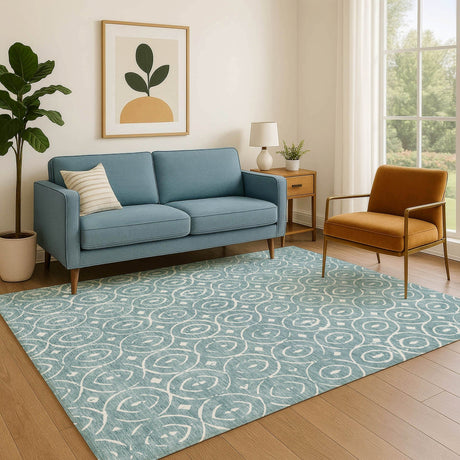 Dalyn The Reserve TR12 Turquoise Rug shown in a room