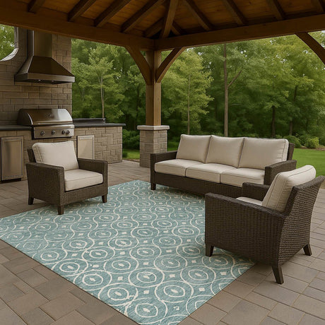 Dalyn The Reserve TR12 Turquoise Rug outdoor lifestyle image