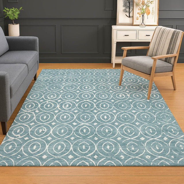Dalyn The Reserve TR12 Turquoise Rug shown in a room