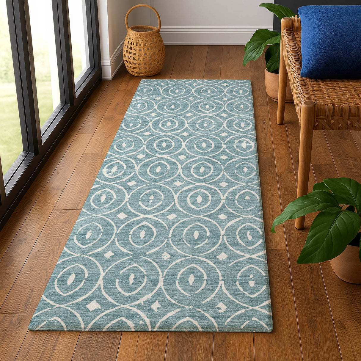 Dalyn The Reserve TR12 Turquoise Rug shown in a room