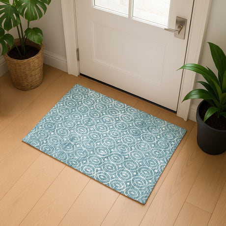 Dalyn The Reserve TR12 Turquoise Rug shown in a room