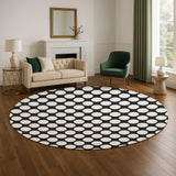 Dalyn The Reserve TR13 Black Rug shown in a room