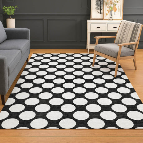 Dalyn The Reserve TR13 Black Rug shown in a room