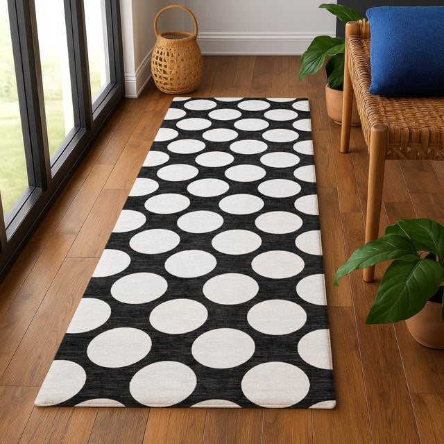Dalyn The Reserve TR13 Black Rug shown in a room