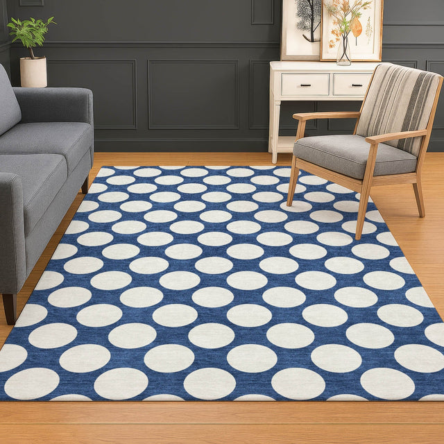 Dalyn The Reserve TR13 Navy Rug shown in a room