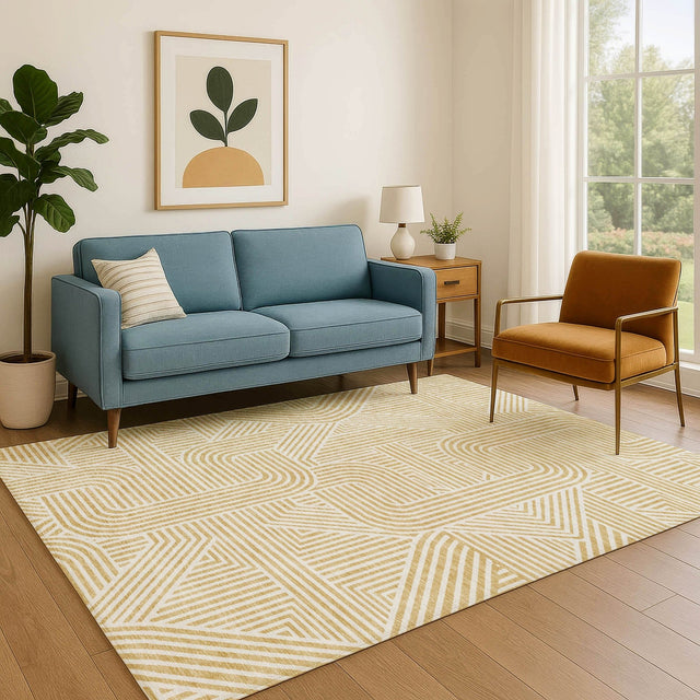 Dalyn The Reserve TR14 Gold Rug shown in a room