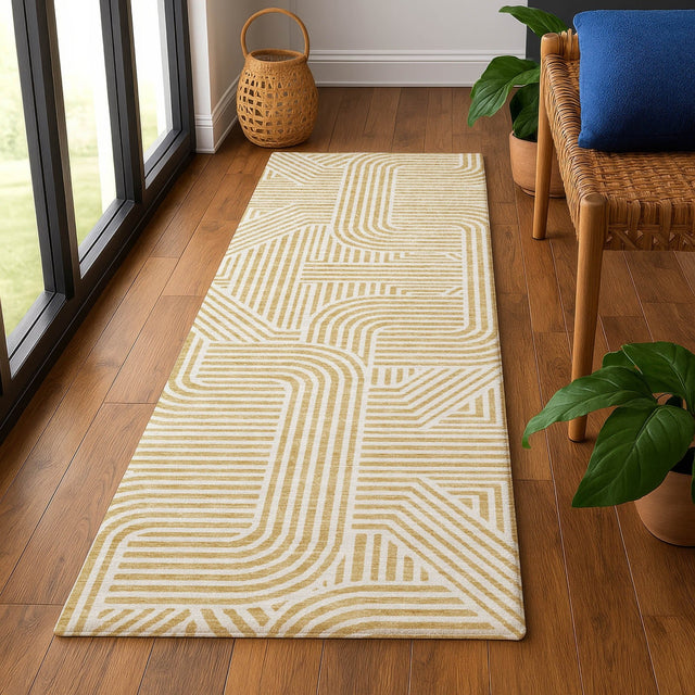 Dalyn The Reserve TR14 Gold Rug shown in a room