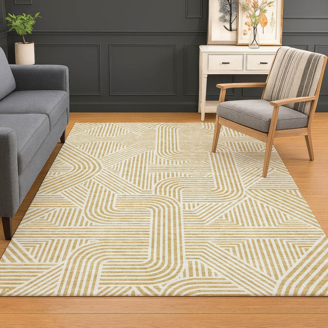 Dalyn The Reserve TR14 Gold Rug shown in a room