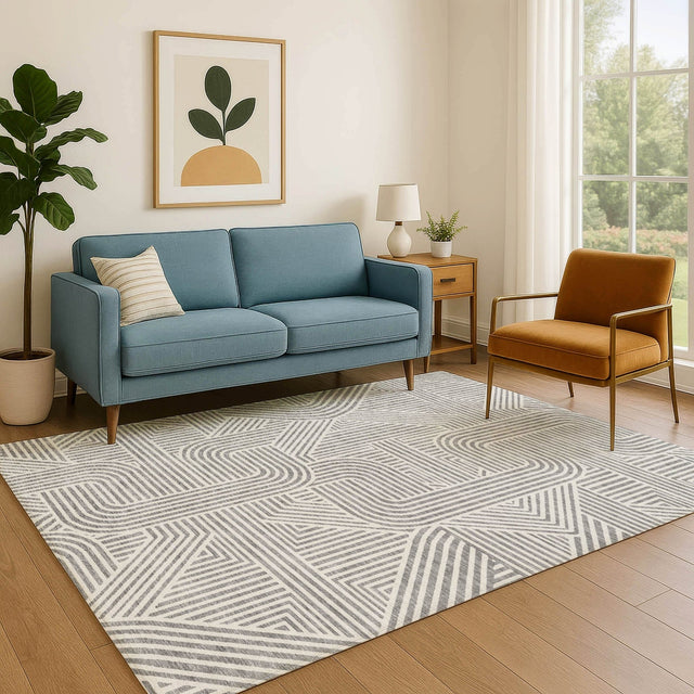 Dalyn The Reserve TR14 Gray Rug shown in a room