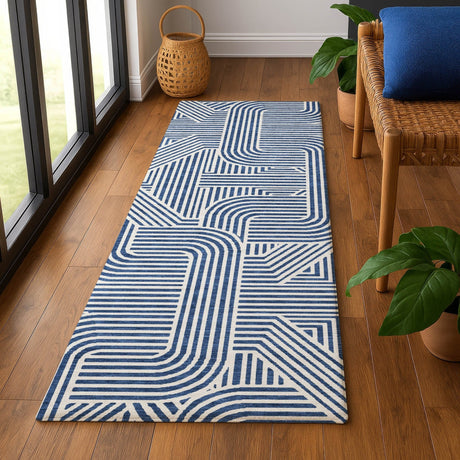 Dalyn The Reserve TR14 Navy Rug shown in a room
