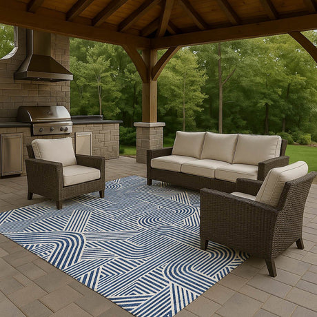 Dalyn The Reserve TR14 Navy Rug outdoor lifestyle image