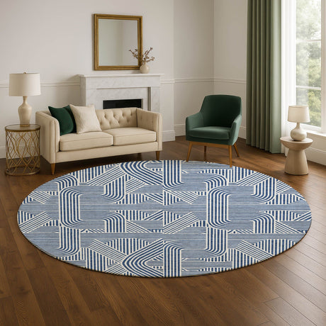 Dalyn The Reserve TR14 Navy Rug shown in a room