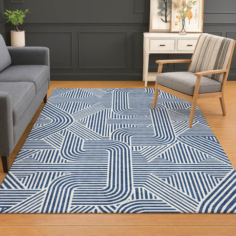 Dalyn The Reserve TR14 Navy Rug shown in a room