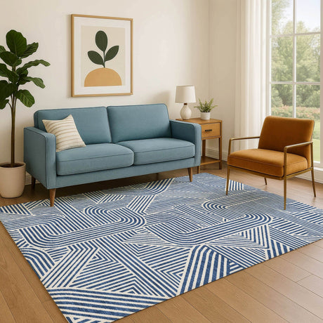 Dalyn The Reserve TR14 Navy Rug shown in a room