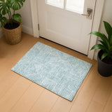 Dalyn The Reserve TR14 Teal Rug shown in a room