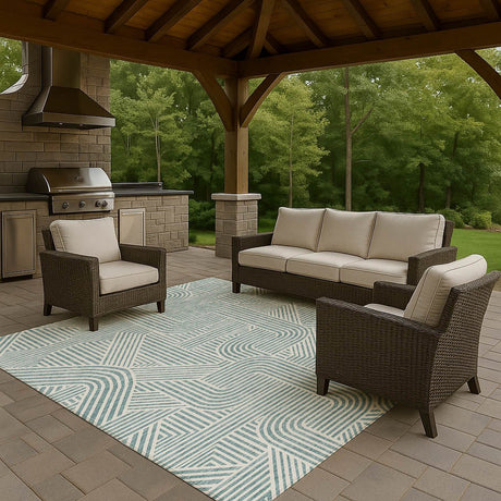 Dalyn The Reserve TR14 Teal Rug outdoor lifestyle image