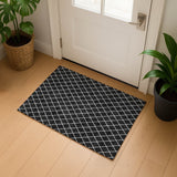 Dalyn The Reserve TR15 Black Rug shown in a room