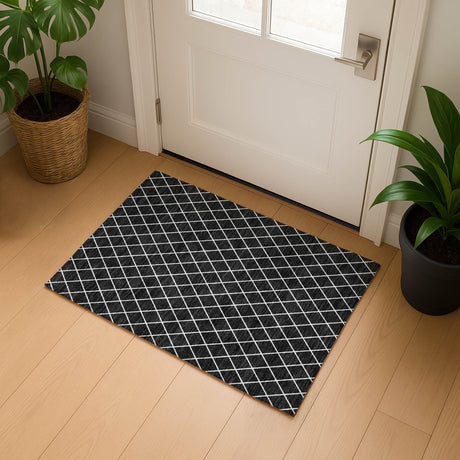 Dalyn The Reserve TR15 Black Rug shown in a room