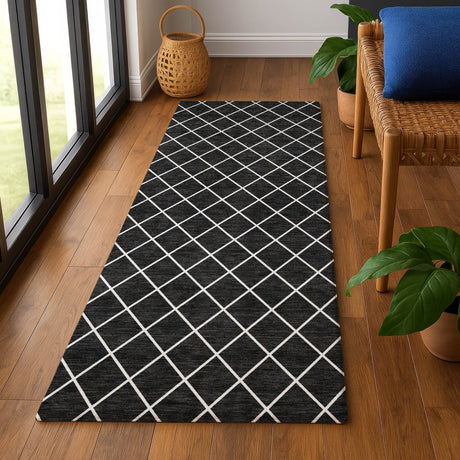 Dalyn The Reserve TR15 Black Rug shown in a room