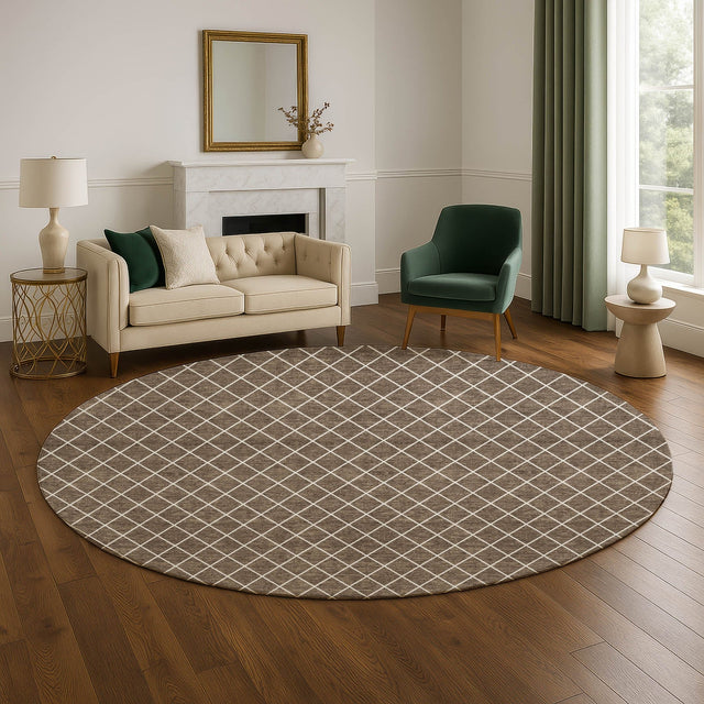 Dalyn The Reserve TR15 Brown Rug shown in a room