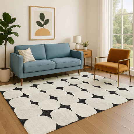 Dalyn The Reserve TR16 Black Rug shown in a room